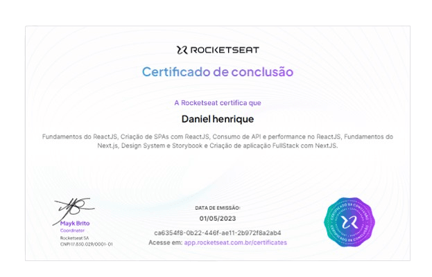 Certificado Rocketseat